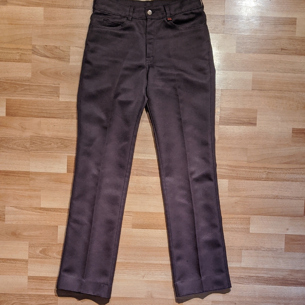 Vintage Dark Brown Straight-Leg Pants